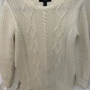 Forever 21 Women’s white cable knit sweater